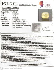 2.50/CT Natural Yellow Sapphire With Govt Lab Certificate-90041